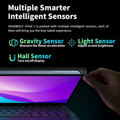 HEADWOLF Hpad1 4G LTE, 10,4 pouces, 8 Go + 128 Go, Android 11 Unisoc T618 Octa Core jusqu'à 2,0 GHz, prise en charge double SIM et WiFi et Bluetooth, version globale avec Google Play, prise US (bleu) SH499L1260-013