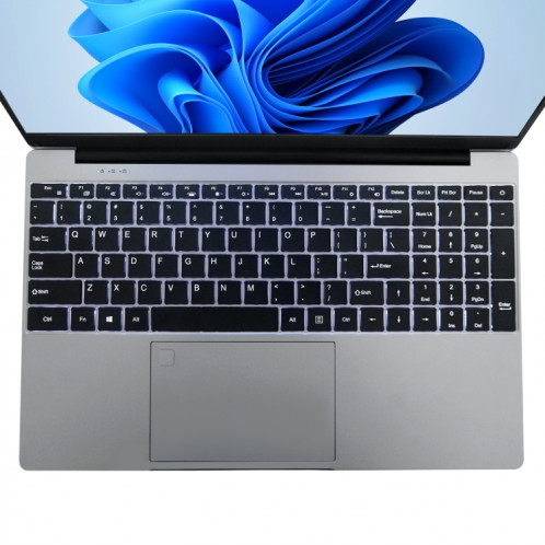 Ordinateur portable HONGSAMDE HSD1509, 15,6 pouces, 16 Go + 128 Go, Windows 10 Intel Celeron N5105 Quad Core jusqu'à 2,9 GHz, prise en charge de la carte TF et WiFi et BT et HDMI, prise US (gris argenté) SH69SH1501-07