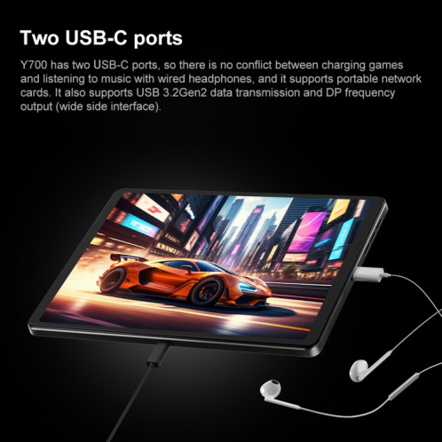 Tablette de jeu Wi-Fi antireflet Lenovo LEGION Y700 2025 de 8,8 pouces, 16 Go + 512 Go, Android 14, Qualcomm Snapdragon 8 Gen3 Octa Core (noir) SL611B1143-015