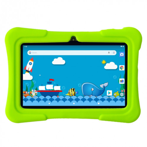 Pritom K7 Kids Education Tablet PC, 7,0 pouces, 1 Go + 16 Go, Android 10 Allwinner A50 Quad Core CPU, support 2.4G WiFi / Bluetooth / Dual Camera, version globale avec Google Play (Green) SP870G503-07