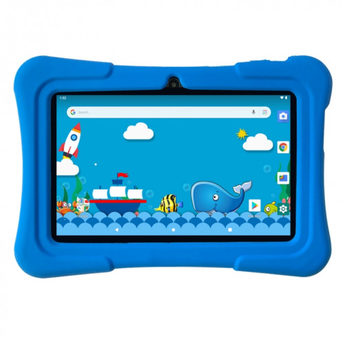 Pritom K7 Kids Education Tablet PC, 7,0 pouces, 1 Go + 16 Go, Android 10 Allwinner A50 Quad Core CPU, support 2.4G WiFi / Bluetooth / Dual Camera, version globale avec Google Play (Blue) SP870L1370-07