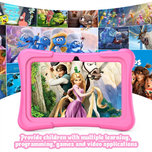 Pritom K7 Pro Kids Education Tablet PC, 7,0 pouces, 2 Go + 32 Go, Android 11 Allwinner A100 Quad Core CPU, support 2.4G WiFi / Bluetooth / Dual Camera, version globale avec Google Play, US Plug (Pink) SP871F1819-07