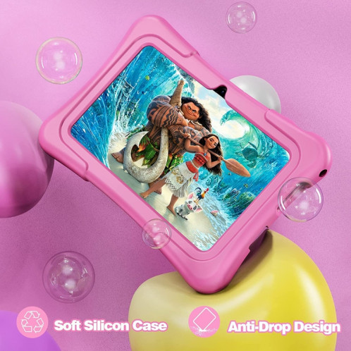 Pritom K7 Pro Kids Education Tablet PC, 7,0 pouces, 2 Go + 32 Go, Android 11 Allwinner A100 Quad Core CPU, support 2.4G WiFi / Bluetooth / Dual Camera, version globale avec Google Play, US Plug (Pink) SP871F1819-07