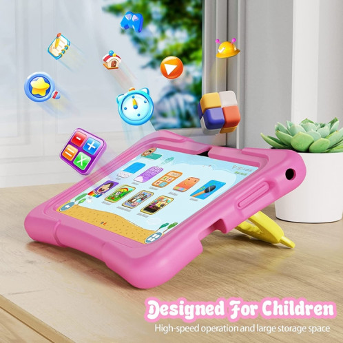 Pritom K7 Pro Kids Education Tablet PC, 7,0 pouces, 2 Go + 32 Go, Android 11 Allwinner A100 Quad Core CPU, support 2.4G WiFi / Bluetooth / Dual Camera, version globale avec Google Play, US Plug (Pink) SP871F1819-07