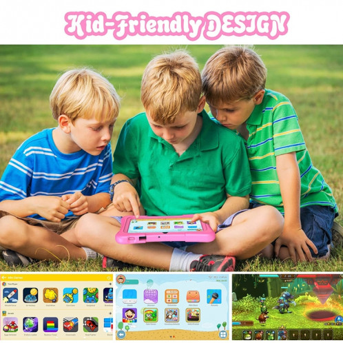 Pritom K7 Pro Kids Education Tablet PC, 7,0 pouces, 2 Go + 32 Go, Android 11 Allwinner A100 Quad Core CPU, support 2.4G WiFi / Bluetooth / Dual Camera, version globale avec Google Play, US Plug (Pink) SP871F1819-07