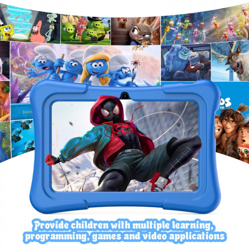 Pritom K7 Pro Kids Education Tablet PC, 7,0 pouces, 2 Go + 32 Go, Android 11 Allwinner A100 Quad Core CPU, support 2.4G WiFi / Bluetooth / Dual Camera, version globale avec Google Play, US Plug (Blue) SP871L1690-07