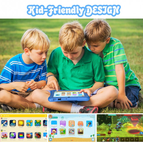 Pritom K7 Pro Kids Education Tablet PC, 7,0 pouces, 2 Go + 32 Go, Android 11 Allwinner A100 Quad Core CPU, support 2.4G WiFi / Bluetooth / Dual Camera, version globale avec Google Play, US Plug (Blue) SP871L1690-07