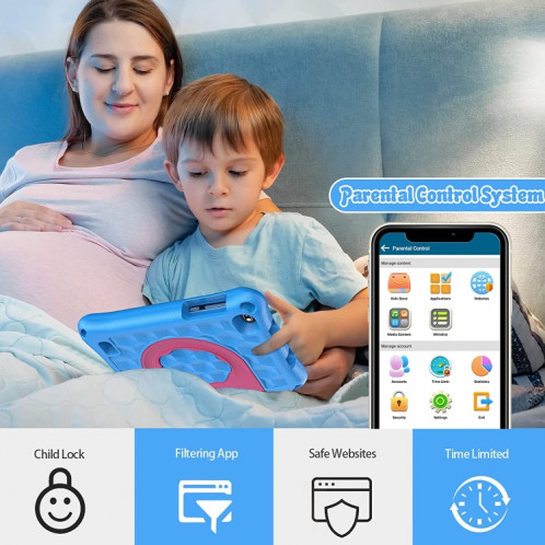 Tablette Vasoun M7 Kids, 7,0 pouces, 2 Go + 32 Go, Android 11 Allwinner A100 Quad Core CPU, support 2.4G WiFi / Bluetooth, version globale avec Google Play, US Plug (Blue) SV873L1588-07