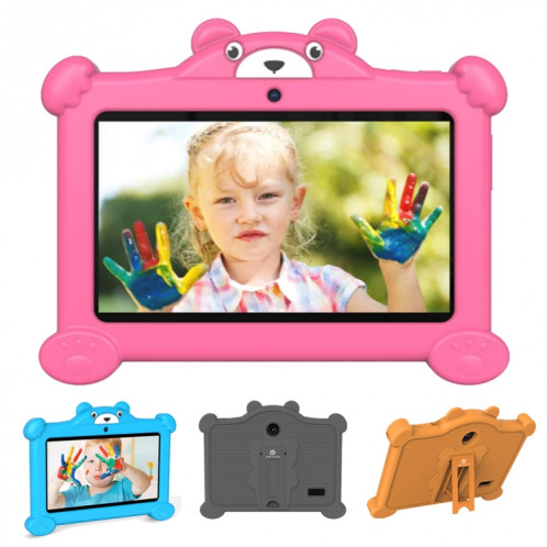Tablette Pritom K7 Pro Panda pour enfants, 7,0 pouces, 2 Go + 32 Go, Processeur quadricœur Android 11 Allwinner A100, prise en charge WiFi 2.4G et WiFi 6, version globale avec Google Play, prise US (rose) SP878F53-07