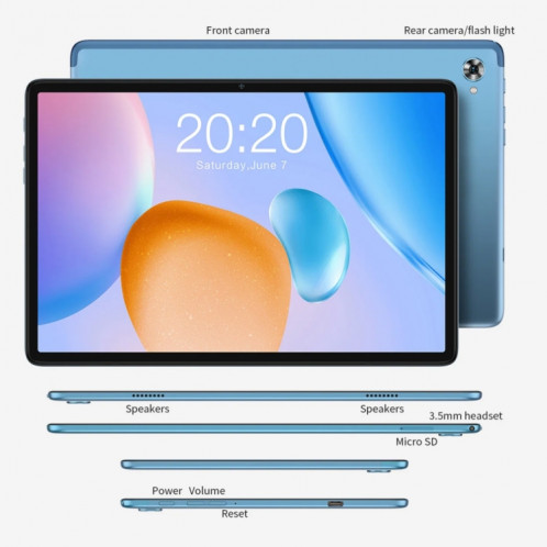 Tablette PC Teclast P30S, 10,1 pouces, 4 Go + 64 Go, Android 12 MT8183 Octa Core, prend en charge le Wi-Fi double bande, le Bluetooth et le GPS ST1991705-016