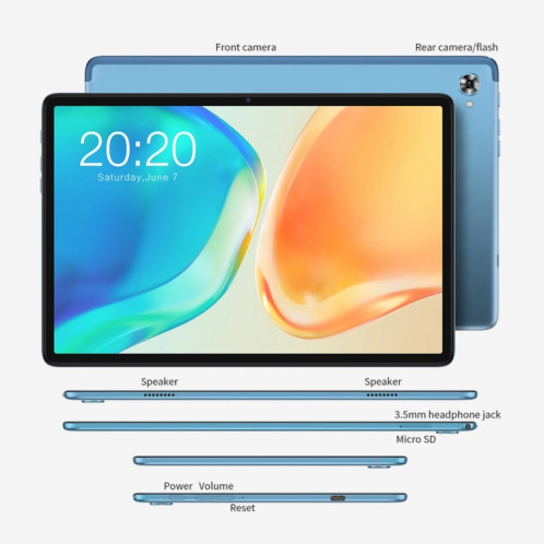Tablette PC Teclast M40 Plus, 10,1 pouces, 8 Go + 128 Go, Android 12 MT8183 Octa Core, prend en charge le Wi-Fi double bande, le Bluetooth et le GPS ST1993782-016