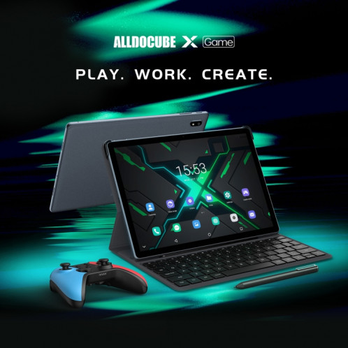 AllDocube X Game Tablette 4G, 10,5 pouces, 8 Go + 128 Go, Android 11 Mediatek P90 octa core, pas de clavier, support de carte TF et double bande WIFI & Bluetooth, fiche UE (noir + gris) SA20261885-07