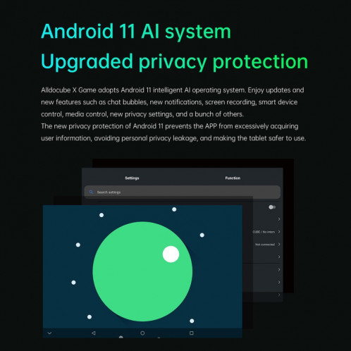 AllDocube X Game Tablette 4G, 10,5 pouces, 8 Go + 128 Go, Android 11 Mediatek P90 octa core, pas de clavier, support de carte TF et double bande WIFI & Bluetooth, fiche UE (noir + gris) SA20261885-07