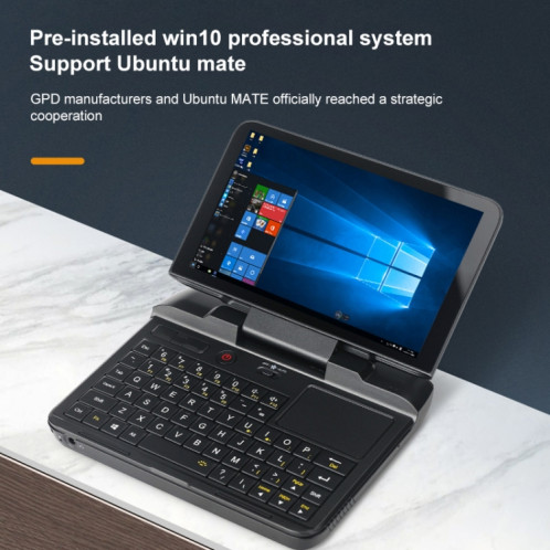 GPD MicroPC Mini Gaming Laptop, 6.0 inch, 8GB+256GB, Windows 10 Intel Celeron N4120 Quad Core, Support Dual Band WiFi & Bluetooth & TF Card, UK Plug(Black) SG563B1770-016