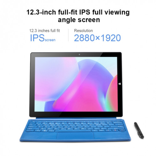 Tablette PC PiPO W12 4G LTE, 12,3 pouces, 8 Go + 256 Go, Système Windows 10, Qualcomm Snapdragon 850 Octa Core jusqu'à 2,96 GHz, avec clavier et stylet, prise en charge double SIM et double bande WiFi et Bluetooth et SP2880722-015