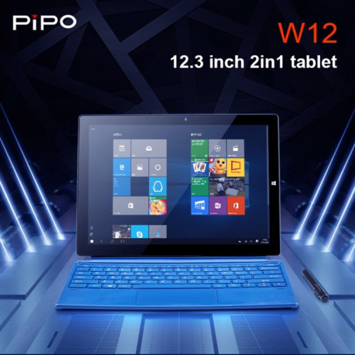 Tablette PC PiPO W12 4G LTE, 12,3 pouces, 8 Go + 256 Go, Système Windows 10, Qualcomm Snapdragon 850 Octa Core jusqu'à 2,96 GHz, avec clavier et stylet, prise en charge double SIM et double bande WiFi et Bluetooth et SP2880722-015