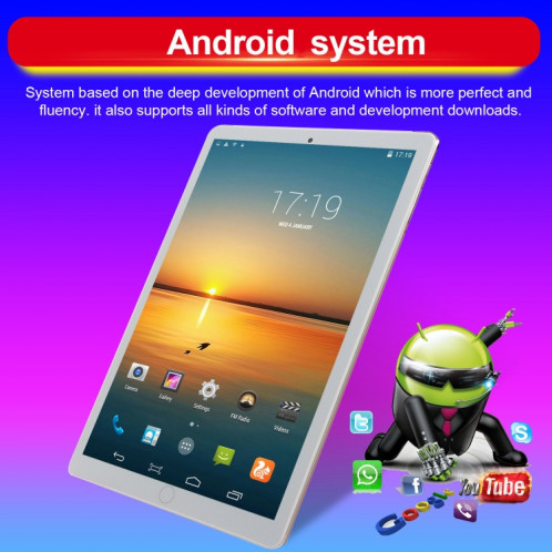 P30 3G Appel téléphonique Tablet PC, 10,1 pouces, 1 Go + 16 Go, Android 5.4GHZ OCTA-CORE ARM CORTEX A7 1.4GHZ, Support WiFi / Bluetooth / GPS, Plug UE (gris) SH932H1235-08