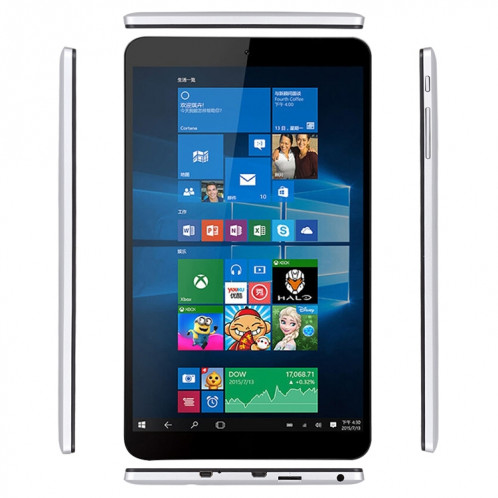 Tablette PC HSD8001, écran 2,5D 8 pouces, 4 Go + 64 Go, Windows 10, Intel Atom Z8300 Quad Core, prise en charge de la carte TF et HDMI et Bluetooth et double WiFi, prise US / EU (argent) SH029S1269-012