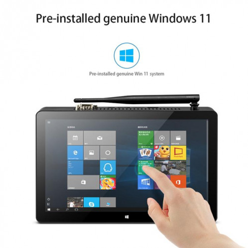 Mini PC tout-en-un PiPo H10PRO, 10,1 pouces, 16 Go + 128 Go, Windows 10 Intel Celeron J4125 Quad Core jusqu'à 2,7 GHz, prise en charge WiFi et carte BT et TF et HDMI et RJ45, prise US (noir) SP693B153-013