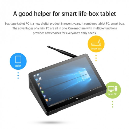 Mini PC tout-en-un PiPo H10PRO, 10,1 pouces, 16 Go + 128 Go + 256 Go, Windows 10 Intel Celeron J4125 Quad Core jusqu'à 2,7 GHz, prise en charge WiFi et carte BT et TF et HDMI et RJ45, prise US (noir) SP695B1520-013