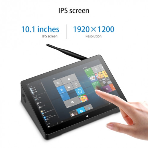Mini PC tout-en-un PiPo H10PRO, 10,1 pouces, 16 Go + 128 Go + 256 Go, Windows 10 Intel Celeron J4125 Quad Core jusqu'à 2,7 GHz, prise en charge WiFi et carte BT et TF et HDMI et RJ45, prise US (noir) SP695B1520-013