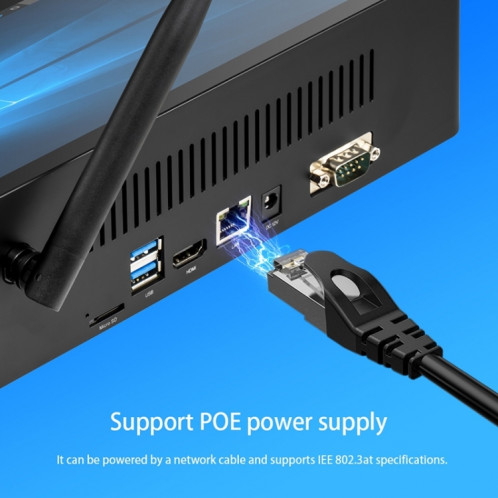 Mini PC tout-en-un PiPo H10PRO, 10,1 pouces, 16 Go + 128 Go + 256 Go, Windows 10 Intel Celeron J4125 Quad Core jusqu'à 2,7 GHz, prise en charge WiFi et carte BT et TF et HDMI et RJ45, prise US (noir) SP695B1520-013