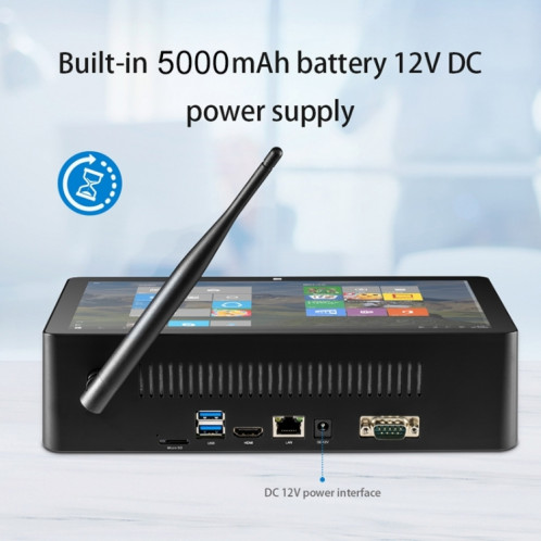 Mini PC tout-en-un PiPo H10PRO, 10,1 pouces, 16 Go + 128 Go + 512 Go, Windows 10 Intel Celeron J4125 Quad Core jusqu'à 2,7 GHz, prise en charge WiFi et carte BT et TF et HDMI et RJ45, prise US (noir) SP696B1128-013