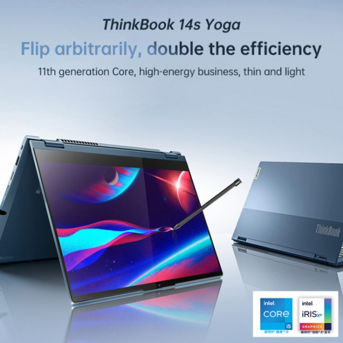 Lenovo Thinkbook 14S Portable Yoga, 14 pouces, 16 Go + 512 Go, Windows 10 Professional Edition, Intel Core I5-1135G7 quad noyau jusqu'à 4,2 GHz, support WiFi 6 & Bluetooth & HDMI, fiche américaine (bleu) SL50271657-019