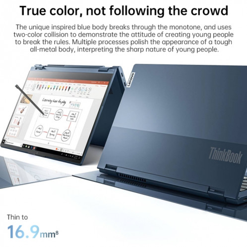 Lenovo Thinkbook 14S Portable Yoga, 14 pouces, 16 Go + 512 Go, Windows 10 Professional Edition, Intel Core I5-1135G7 quad noyau jusqu'à 4,2 GHz, support WiFi 6 & Bluetooth & HDMI, fiche américaine (bleu) SL50271657-019