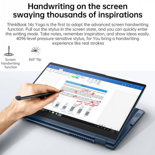Lenovo Thinkbook 14S Portable Yoga, 14 pouces, 16 Go + 512 Go, Windows 10 Professional Edition, Intel Core I5-1135G7 quad noyau jusqu'à 4,2 GHz, support WiFi 6 & Bluetooth & HDMI, fiche américaine (bleu) SL50271657-019