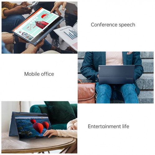 Lenovo Thinkbook 14S Portable Yoga, 14 pouces, 16 Go + 512 Go, Windows 10 Professional Edition, Intel Core I5-1135G7 quad noyau jusqu'à 4,2 GHz, support WiFi 6 & Bluetooth & HDMI, fiche américaine (bleu) SL50271657-019