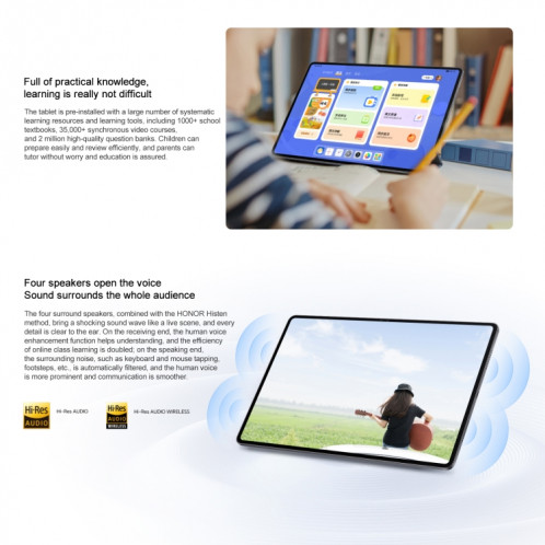 Tablette PC Honor Pad X9 WiFi, 11 pouces 8 Go + 256 Go MagicOS 8.0 Qualcomm Snapdragon 680 Octa Core (Gris) SH622H1209-013