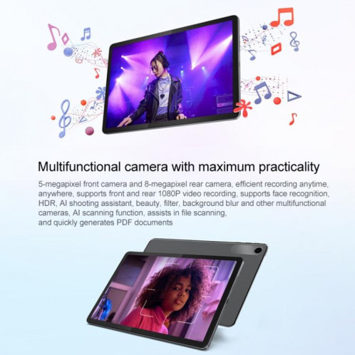 Tablette WiFi Lenovo S10 10,1 pouces, 8 Go + 128 Go, ZUI16, MTK Helio G85 Octa Core, version de récupération (gris) SL839H1947-07