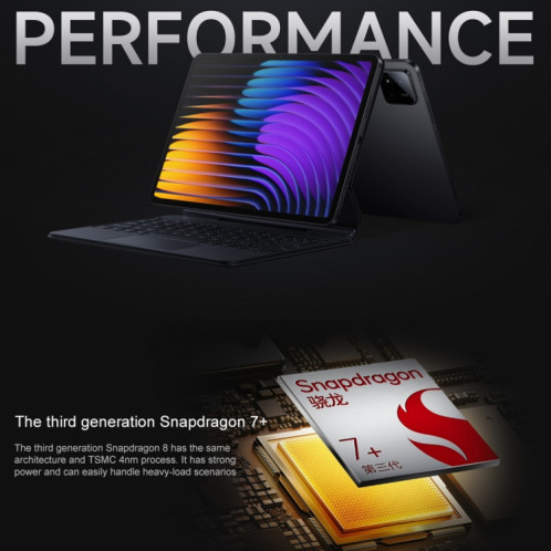 Xiaomi Pad 7 Écran Soft Light 11,2 pouces, 8 Go + 256 Go, HyperOS 2 Qualcomm Snapdragon 7+ Gen3 Octa Core (Noir) SX918B758-013