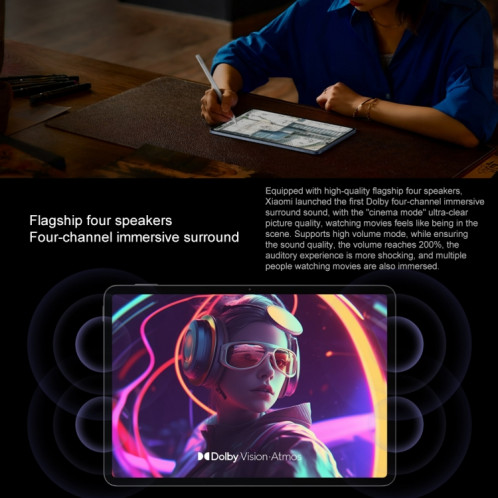 Xiaomi Pad 7 Écran Soft Light 11,2 pouces, 8 Go + 256 Go, HyperOS 2 Qualcomm Snapdragon 7+ Gen3 Octa Core (Noir) SX918B758-013