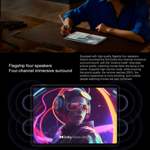 Xiaomi Pad 7 Pro 11,2 pouces, 8 Go + 256 Go, HyperOS 2 Qualcomm Snapdragon 8s Gen3 Octa Core (Bleu) SX922L724-015