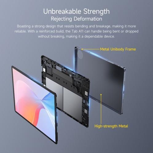  Tablette PC Ulefone Tab A11, 6 Go + 256 Go, 11 pouces Android 14 Unisoc T620 Octa Core Réseau 4G, Prise UE (Gris sidéral) SU95TK1274-017
