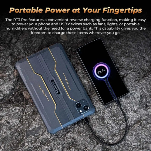  Tablette robuste OUKITEL RT3 Pro 4G Network IP68/IP69K, 4 Go + 128 Go, 8,0 pouces Android 14 MediaTek G81 Octa-Core Support Dual SIM, (Noir) SO911B719-016