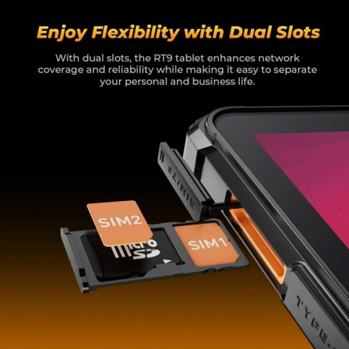  Tablette robuste OUKITEL RT9 4G Network IP68/IP69K, 6 Go + 256 Go, 11 pouces Android 14 Unisoc T606 Octa-Core Support Dual SIM, (Noir) SO912B724-015