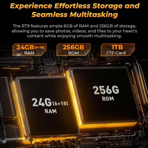  Tablette robuste OUKITEL RT9 4G Network IP68/IP69K, 6 Go + 256 Go, 11 pouces Android 14 Unisoc T606 Octa-Core Support Dual SIM, (Noir) SO912B724-015