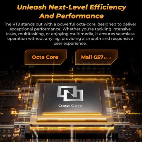  Tablette robuste OUKITEL RT9 4G Network IP68/IP69K, 6 Go + 256 Go, 11 pouces Android 14 Unisoc T606 Octa-Core Support Dual SIM, (Orange) SO912E555-015
