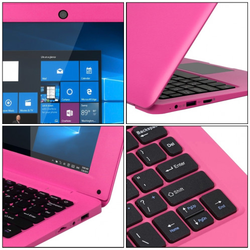 3350 Ordinateur portable de 10,1 pouces, 3GB + 32GB, Windows 10 OS, Intel Celeron N3350 Dual Core CPU 1.1GHZ-2.4GHz, Support & Bluetooth & Wifi & WiFi & HDMI, Plug UE (rose) SH060F611-013