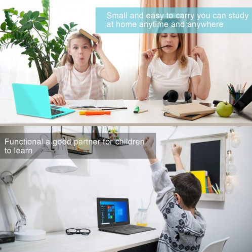 3350 Ordinateur portable de 10,1 pouces, 3GB + 32GB, Windows 10 OS, Intel Celeron N3350 Dual Core CPU 1.1GHZ-2.4GHz, Support & Bluetooth & WiFi & WiFi & HDMI, Plug UE (bleu) SH060L1480-013