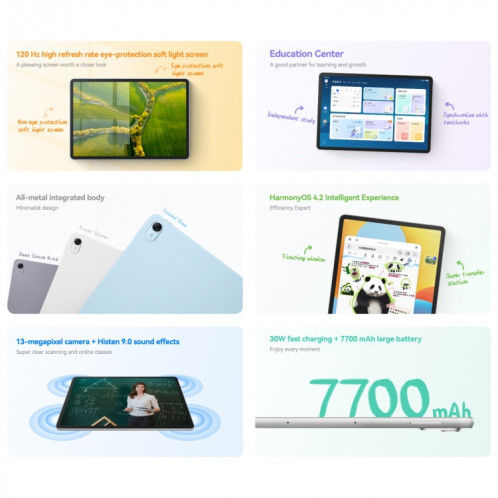 HUAWEI MatePad 11.5 2024, écran à lumière douce WiFi 8 Go + 128 Go 120 Hz HarmonyOS 4.2 Histen 9.0 Hisilicon Kirin 8000 (gris) SH103H1187-014