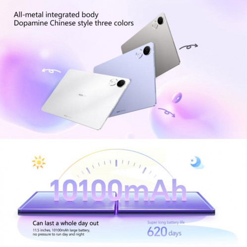 Tablette PC Honor Pad V9 WiFi, 11,5 pouces 12 Go + 256 Go MagicOS 9.0 Dimensity 8350 Ultra Octa Core (Gris) SH632H463-011