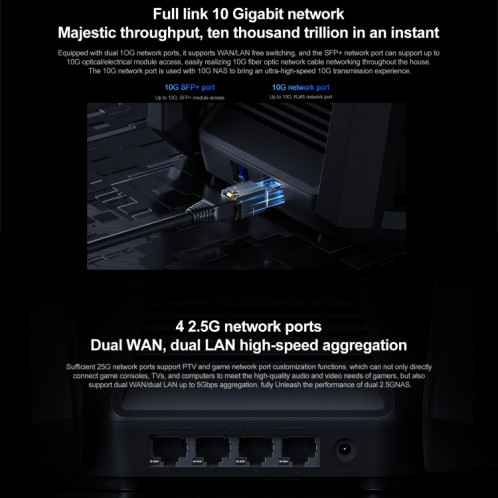 Répéteur d'accélération de jeu de réseau maillé sans fil à trois bandes Xiaomi routeur WiFi d'origine 10 Gigabit, prise américaine SX0040596-011