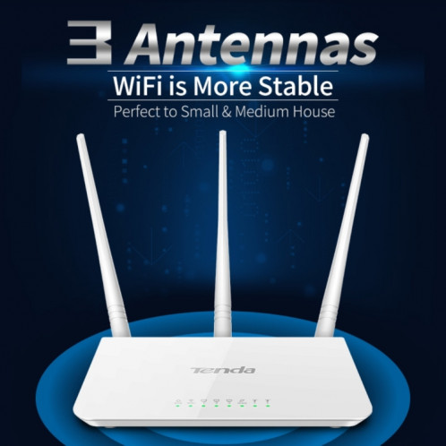 Tenda F3 Wireless 2.4GHz 300Mbps routeur WiFi avec 3 * 5dBi Antennes externes (blanc) ST052W1091-08