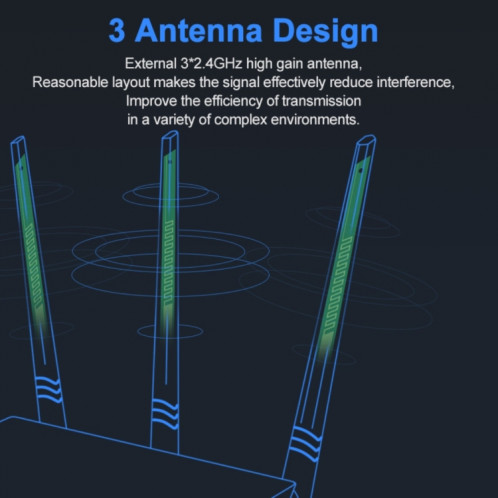 Tenda F3 Wireless 2.4GHz 300Mbps routeur WiFi avec 3 * 5dBi Antennes externes (blanc) ST052W1091-08