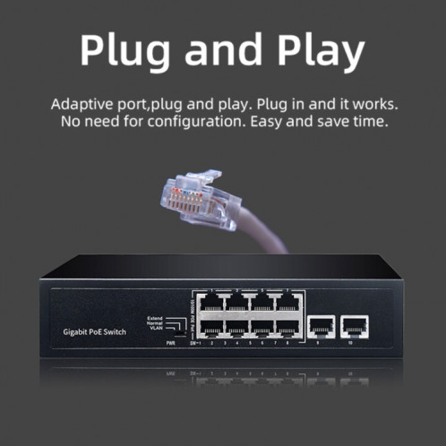 COMFAST CF-SG181P 10 ports Gigabit POE commutateur Ethernet 20 Gbps surveillance de la bande passante du fond de panier SC05001188-07