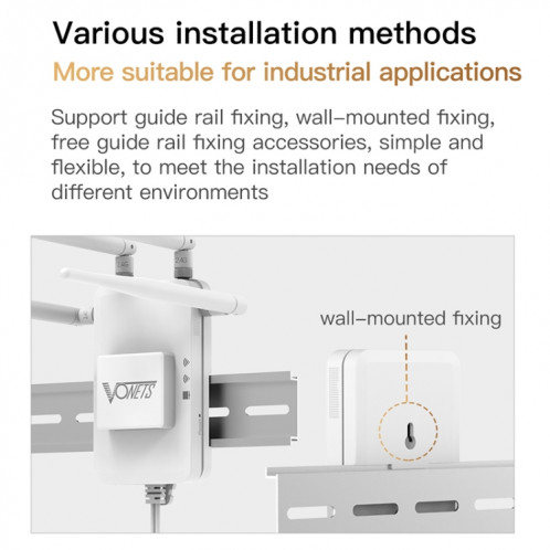 Répéteur WiFi pont sans fil VONETS VAR600-H 600 Mbps, avec adaptateur secteur + 4 antennes + ensemble d'adaptateurs CC SV1003863-08